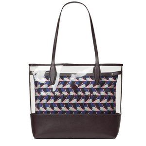 Kate Spade  Ash Geo Bird see Through PVC Triple Compartment Tote